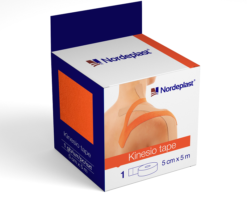 Пластир медичний Кінезіо тейп, 5 см х 5 м помаранчевий